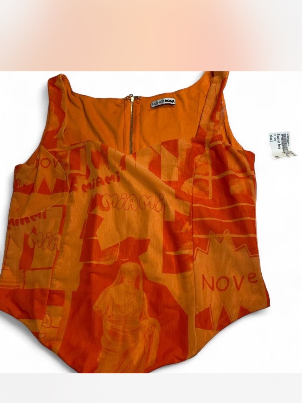 Orange Graphic Tank Top